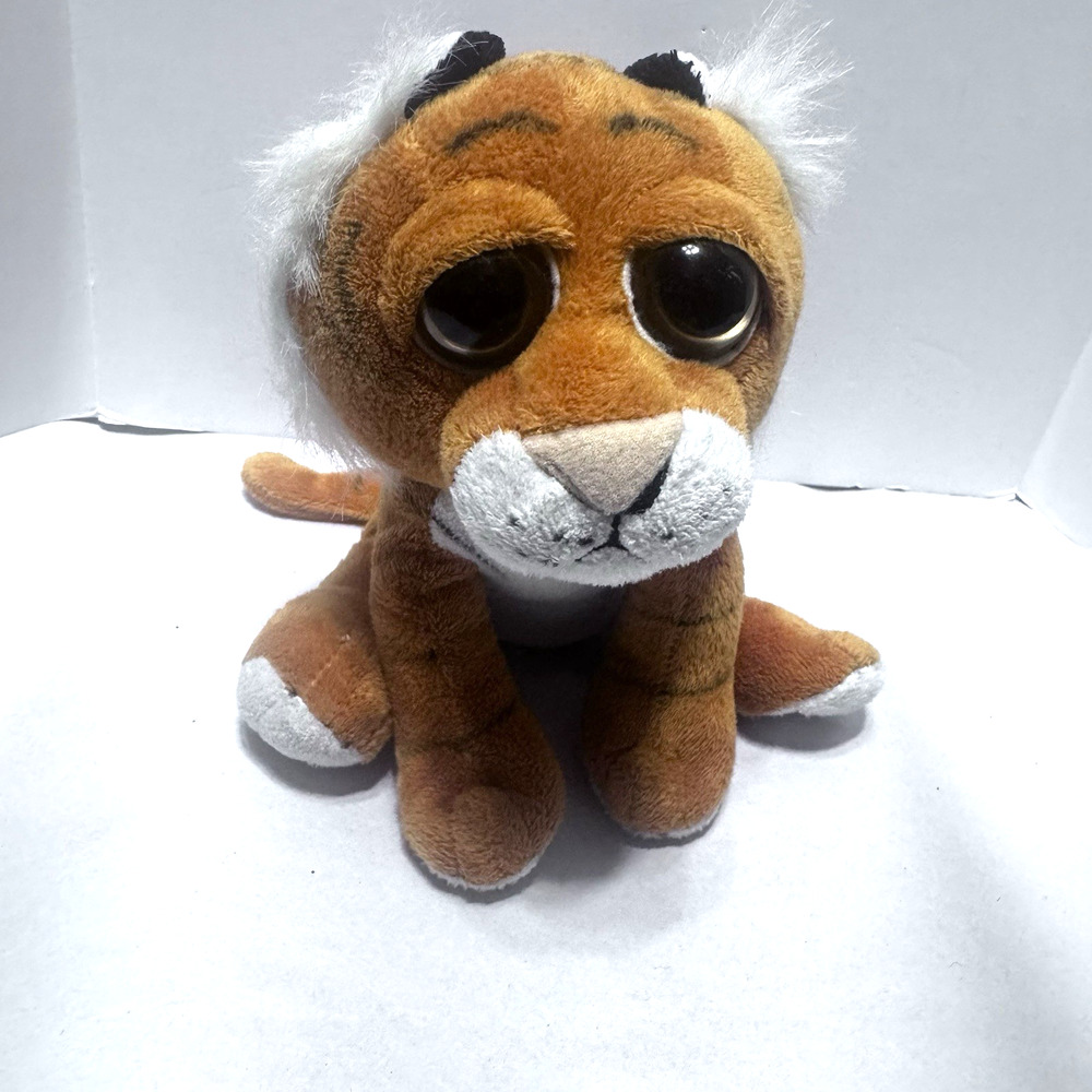 The Petting Zoo Plush Tiger Big Eyes‎ Stuffed Animal 7” Cute Cat